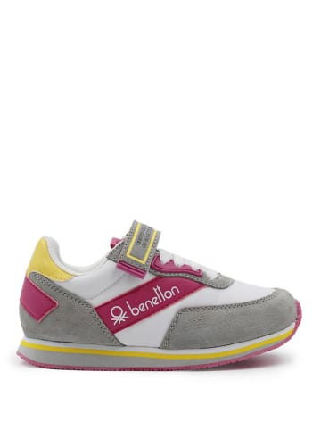 Benetton Sneakersy w kolorze szaro-różowo-białym