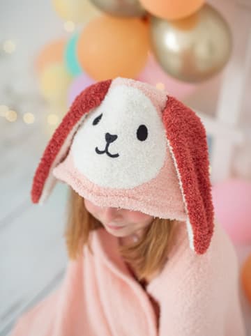 Crochetts Kapuzenbadetuch "Kaninchen" in Rosa - (L)120 x (B)110 cm