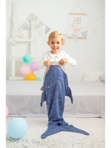 Crochetts Beindecke "Hai" in Blau