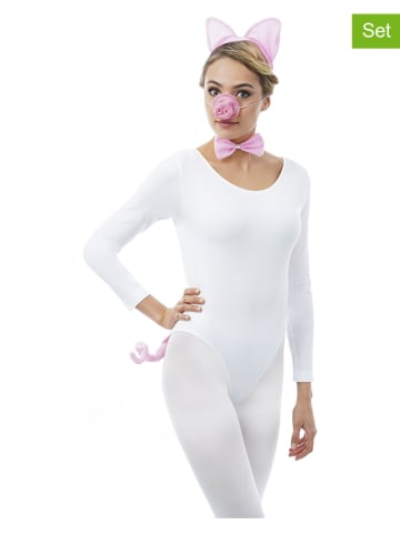 CHAKS 4-delige kostuumaccessoireset "Piggy" lichtroze