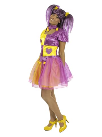 CHAKS 2-delig kostuum "Graziella Clown" paars/geel