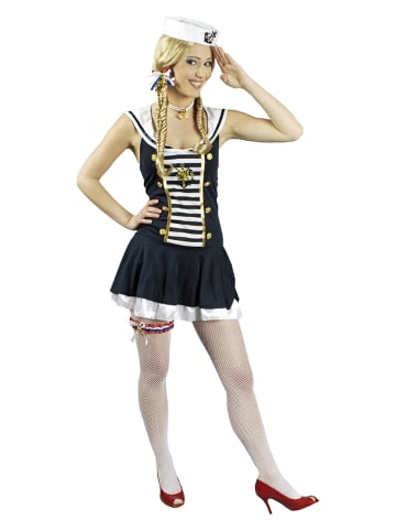 CHAKS 3-częściowy kostium "Sailor Girl" w kolorze czarno-białym