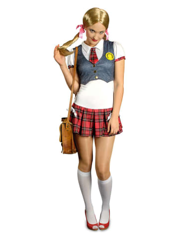 CHAKS Sukienka kostiumowa "School Girl" w kolorze biało-czerwonym