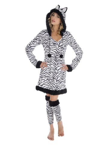 Carnival Party 2-delig kostuum "Zebra" wit/zwart