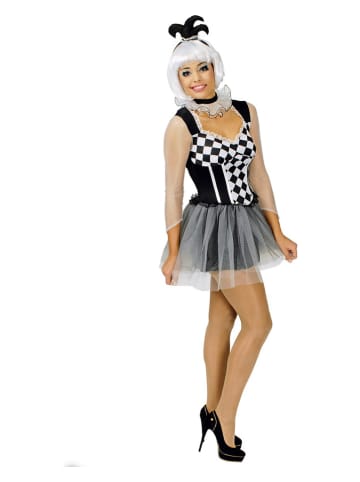CHAKS 3-częściowy kostium "Lucy Clown" w kolorze czarno-białym