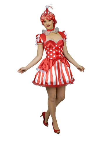 CHAKS 3-częściowy kostium "Clown" w kolorze czerwono-białym