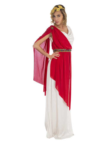 CHAKS Sukienka kostiumowa "Aurelia" w kolorze biało-czerwonym