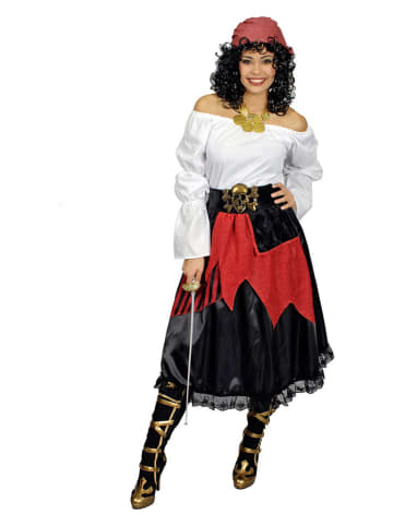 CHAKS Kostuumrok "Piraat" zwart/rood