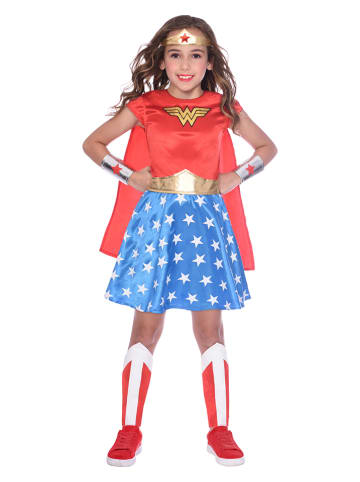 amscan 4-delig kostuum "Wonderwoman Classic" rood/blauw