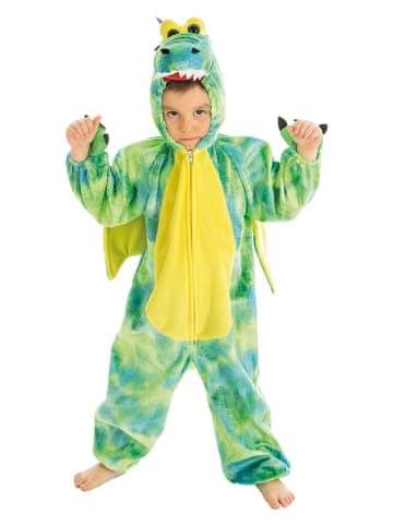 CHAKS Kombinezon kostiumowy "Dragon" w kolorze zielono-żółtym