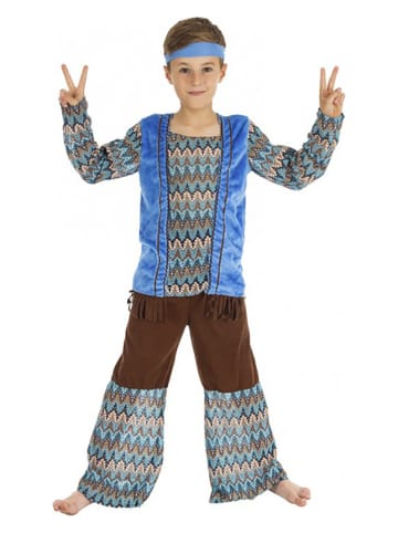 CHAKS 2-delig kostuum "Vintage Hippie" bruin/blauw
