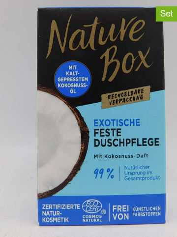 NATURE BOX 3er-Set: Feste Duschpflege "Kokosnuss", je 100 g