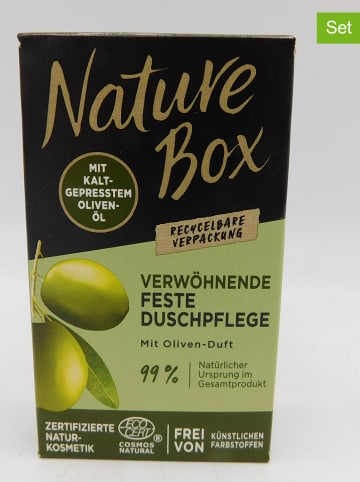 NATURE BOX 3er-Set: Feste Duschpflege "Oliven", je 100 g