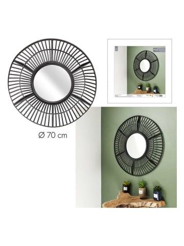 Ethnical Life Lustro ścienne w kolorze czarnym - Ø 70 cm