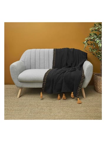 Ethnical Life Plaid in Schwarz/ Ocker - (L)150 x (B)130 cm