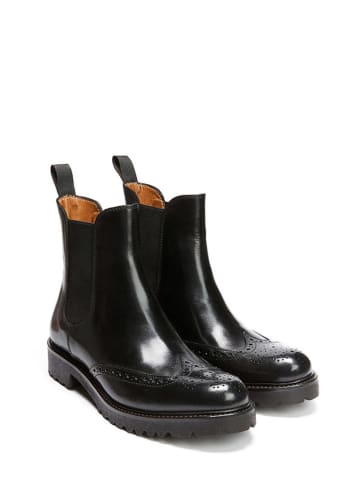 British Passport Leder-Chelsea-Boots in Schwarz