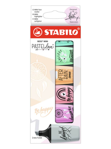 STABILO Textmarker "STABILO BOSS MINI - Pastellove 2.0" - 6 Stück