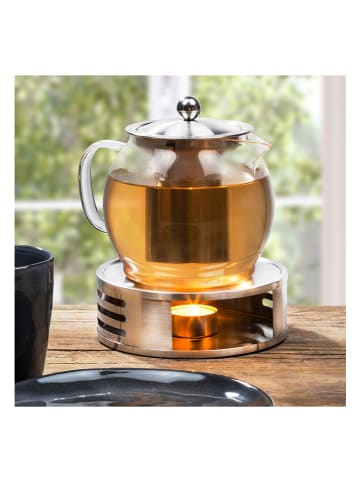 Chefware Teekanne in Transparent/ Silber - 1,2 l