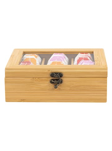 Chefware Pudełko w kolorze brązowym na herbatę - 21 x 7,5 x 17 cm