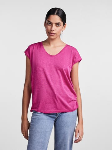 Pieces Koszulka "Billo" w kolorze różowym