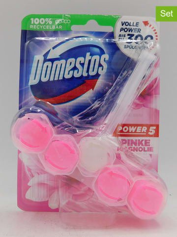 Domestos 9-dellige set: toiletblokken "Power5 Pinke Magnolie", elk 55 g