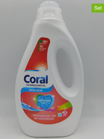Coral 6er-Set: Colorwaschmittel "Fresh Color Shine", je 1 l