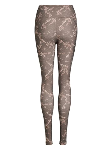 Rethinkit Legginsy sportowe "Beth" w kolorze szarobrązowym