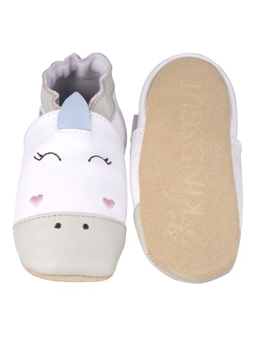 Kindsgut Skórzane buty "Unicorn" w kolorze białym do raczkowania