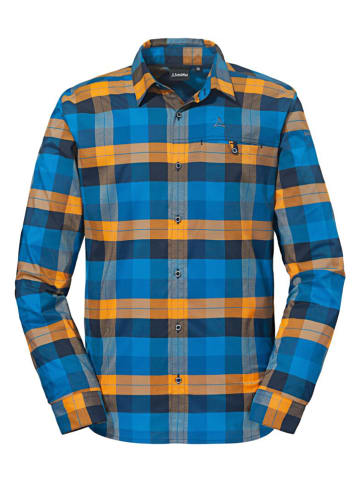 Schöffel Koszula "Moraans" w kolorze niebiesko-pomarańczowym ze wzorem
