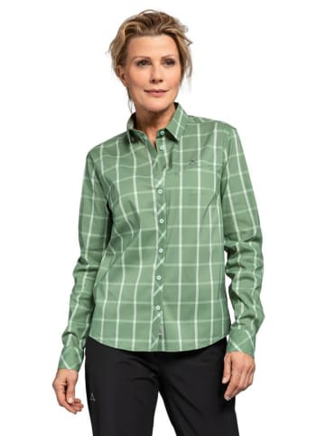 Schöffel Koszula "Soela" w kolorze zielonym ze wzorem