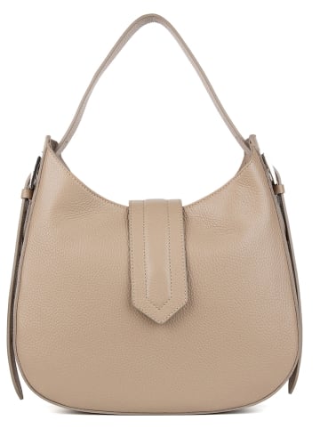 Giulia Monti Leren schoudertas beige - (B)32 x (H)22 x (D)9 cm