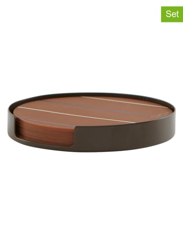OYOY living design 7-częściowy zestaw "Oka" w kolorze brązowym - Ø  9,4 cm