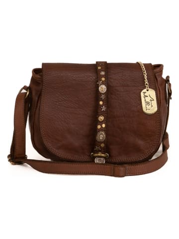 Anna Morellini Leder-Umhängetasche "Luigia" in Braun - (B)23 x (H)19 x (T)9 cm