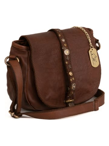 Anna Morellini Leder-Umhängetasche "Luigia" in Braun - (B)23 x (H)19 x (T)9 cm