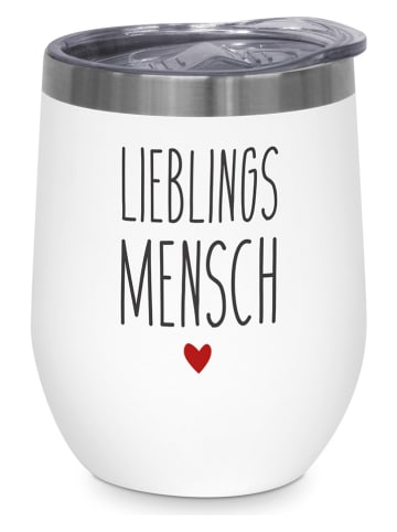 Ppd Edelstahl-Thermobecher "Lieblingsmensch" in Weiß - 350 ml