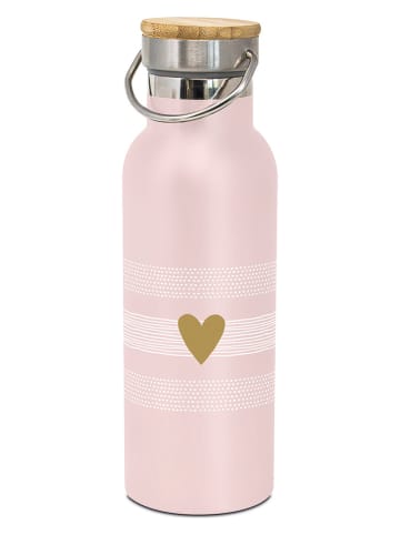 ppd Edelstahl-Trinkflasche "Heart of gold" in Rosa - 500ml