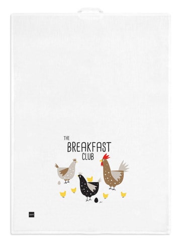 ppd Theedoek "Breakfast Club" wit - (L)70 x (B)50 cm