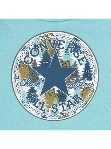 Converse 3-delige set: rompers donkerblauw/lichtblauw/grijs