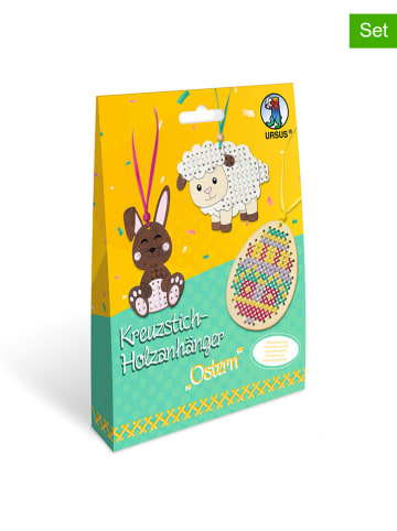 URSUS Kreuzstich-Holzanhänger "Ostern" in Bunt