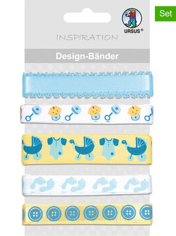 URSUS 5er-Set: Design-Bänder "Baby Junge", je 0,9 m