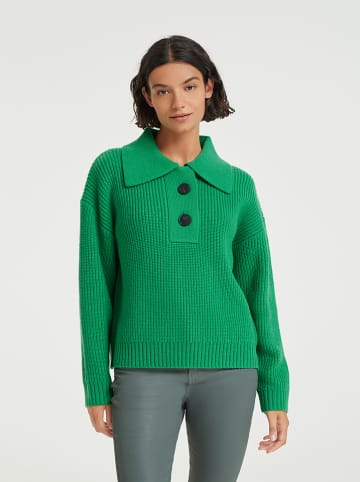 OPUS Sweter "Parette" w kolorze zielonym