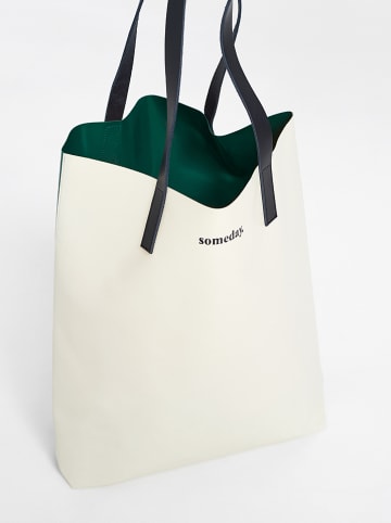 Someday Shopper bag "Barnis" w kolorze zielono-kremowym