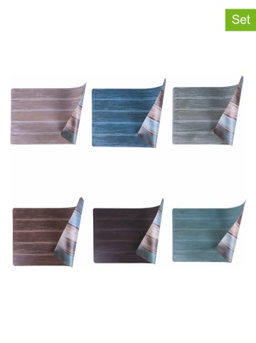 Villa d´Este 6-delige set: placemats "Legno Tovaglietta" meerkleurig - (L)45 x (B)30 cm