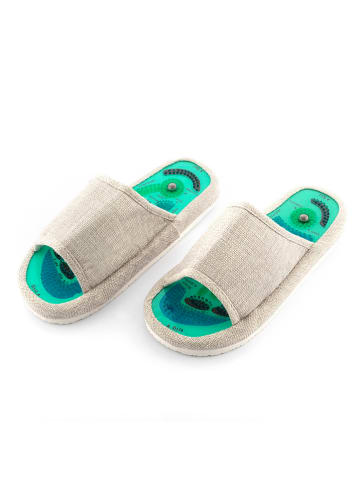InnovaGoods Magnetische Hausschuhe in Beige/ Grün