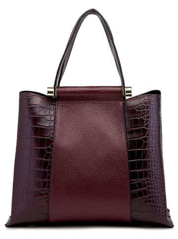 ORE10 Leder-Henkeltasche "Lusan" in Bordeaux - (B)29 x (H)25 x (T)13 cm
