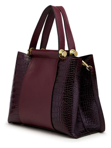 ORE10 Leder-Henkeltasche "Lusan" in Bordeaux - (B)29 x (H)25 x (T)13 cm