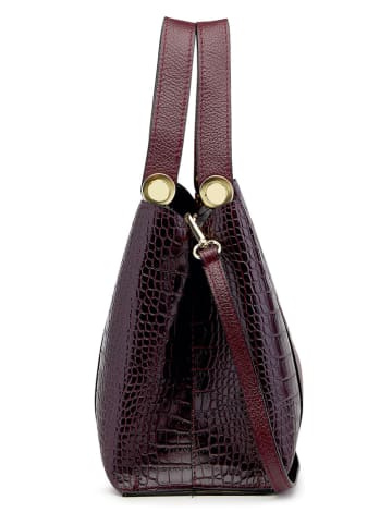 ORE10 Leder-Henkeltasche "Lusan" in Bordeaux - (B)29 x (H)25 x (T)13 cm
