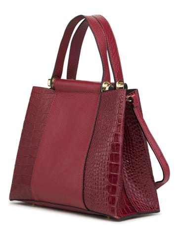 ORE10 Leren handtas "Lusan" rood - (B)29 x (H)25 x (D)13 cm