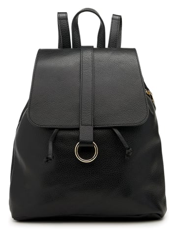 ORE10 Skórzany plecak "Bosar" w kolorze czarnym - 33 x 36 x 11 cm