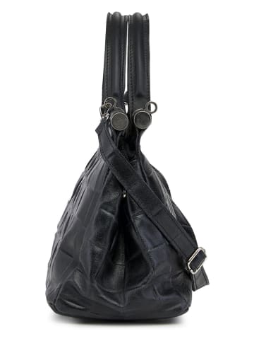 ORE10 Skórzana torebka "Lac" w kolorze czarnym - 30 x 21 x 16 cm